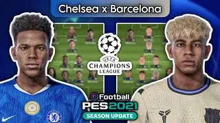 O GRANDE JOGO DA TER&Ccedil;A DE CHAMPIONS!! As T&Aacute;TICAS de CHELSEA e BARCELONA no PES 2021