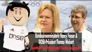 Bundesinnenministerin Nancy Faeser & DOSB-Pr&auml;sident Thomas Weikert weihen Sportbox ein.