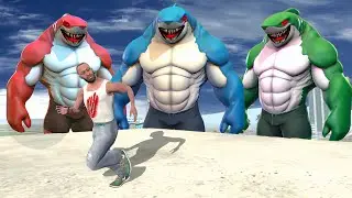 Colourful Tralalero Tralalas Attack On Franklin In Indian Bike Driving 3D!
