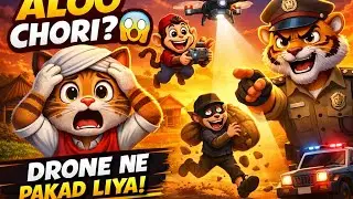 Aloo Chori Ka Case! Drone, Monkey aur Tiger Police 😱🚁&rdquo; @grinu cartoons
