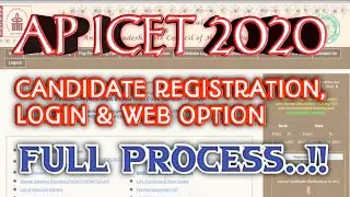 AP ICET CANDIDATE REGISTRATION,CANDIDATE LOGIN AND WEB OPTIONS ENTRY FULL PROCESS WITH MY LOGIN ID