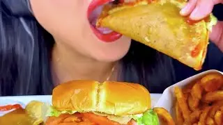 ASMR Crunchy Tacos, Chicken Sandwich and Fries Eating Show, 2x Speed, Big Bites @ASMRPhan 