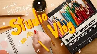 ART STUDIO VLOG ☀ Procrastinating, Making Stickers, Sublimating Mugs, and Designing Enamel Pins!
