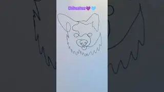 one line art/dog💜🩵