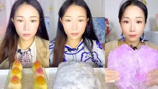 ASMR Colorful Ice Mukbang Eating Show | Satisfying Crunch & Relaxing Sounds | #217