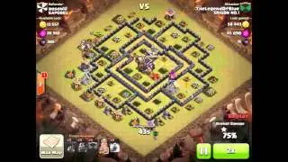 Clash of clans   Clan war combo LABA  Balloon + Lava hound attack hall 9 base best full 3star