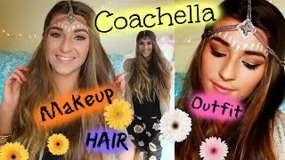 Coachella / Music Festival Makeup tutorial + Hair + Outfit!