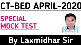 🔴Special Mock Test  for CT ,BED Exam 2020 Live