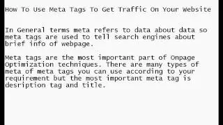 How To Use Meta Tags in  2015