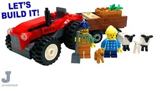LEGO City 2025 Red Farm Tractor With Trailer And Sheep 60461 Unboxing, Build, & Review