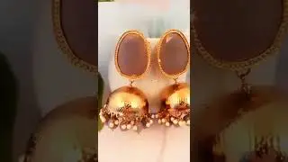 Gorgeous Solid Colour Jhumki With Golden Base #shorts #jhumkidesign #earrings #blingbag