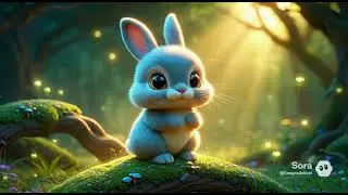 Cute Grey Bunny Washing Face &ndash; Funny 3D Cartoon for Kids