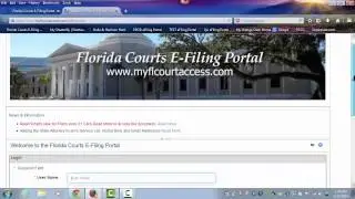 Florida Courts E-Filing Portal - Login Page