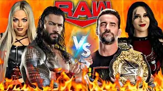 Roman Reigns and Liv Morgan vs CM Punk and Stephanie Vaquer Elimination Tag Team Match in WWE 2k25