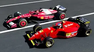 Charles Leclerc Ferrari F1 2025 vs Jean Alesi Ferrari F1 1995 at Monza