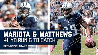 Marcus Mariota's 41-Yard Run Sets Up Rishard Matthews' TD Catch! | Browns vs. Titans | NFL