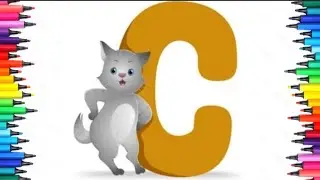#Draw & color the latter C Easy ABCs for kids & toddlers 