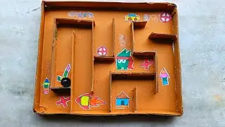 How To Make Maze Game With Cardboard - DIY Marble Ball Maze
