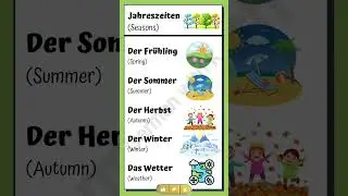 Season and Wheather name in German | A1 Level #deutsch #deutschkurs #deutschlernen #short #language