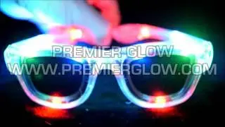 Flashing Retro Squared Glasses
