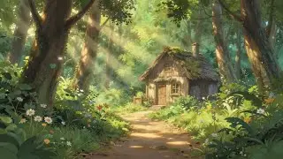 Cozy Cottage Forest Ambience | Soft Sunlight, Flowers & Calm Music