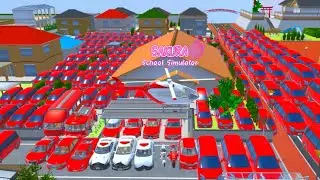 All Red, Police Cars, Bikes & Helicopter Collection at Girl Home 👧🚓🚁 | Sakura School Simulator 