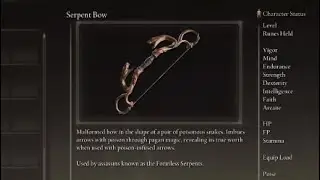 Elden Ring Serpent Bow Location Arcane Scaling Poison Bow Abandoned Cave Caelid