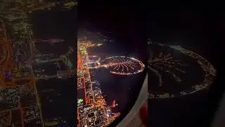 Dubai&rsquo;s Palm Jumeirah from the Sky 🌙 Plane Night View