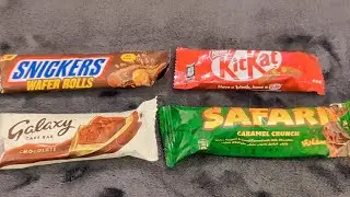 🍭 Mixed Chocolate Bar Unwrapping ASMR: Snickers / Galaxy / KitKat / Safari