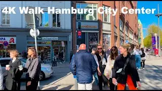 4K Walk ☀️ via Hamburg  Busy City Center