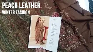 Peach Leather Winter Collection 2025 With Velvet Shawl