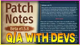 Bannerlord Devs Respond to 1.5.8 Beta Questions & Further Info (Patch Notes)
