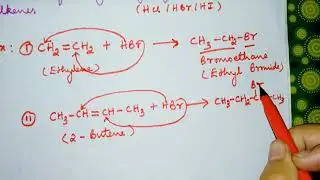 Addition of Hydrogen Halides to Symmetrical Alkenes|| Organic Chemistry