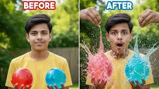 Water Slow Motion Me Kaisa Dikhta Hai? 💦 | Balloon Water Burst in Slow Motion | #waterexperiment