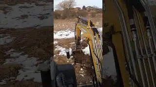 Digging down 5 ft around this new well casing to hook up the water line! #excavator#construction