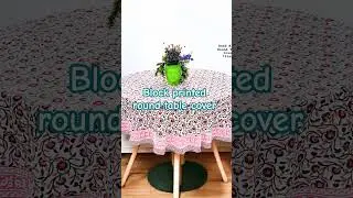 Block printed round table cover #tabletop #tablecovers #table  #tablecover #tablecloth #tablewear