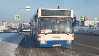 Автобус 🚍 Mercedes-Benz O405N2 [Р 331 ТК 22] Маршрут №20. Поездка по пригороду Барнаула. 01.02.2026.