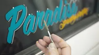 【DIY】FreeHand lettering 【Challenge】下書き無しでガラスに文字を描いてみた！