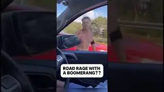 Karen has extreme road rage with a boomerang￼ #crazy #publicfreakout #meltdown #karen  #roadrage