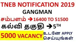 TNEB RECRUITMENT 2019 NOTIFICATION 5000 VACANCY APPLY SOON