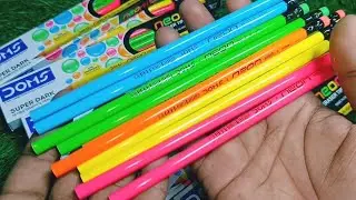 neon eraser tipped super dark graphite pencils unboxing and review🔥Wholesale Price neon super dark.