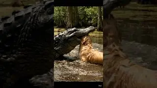 The crocodile is attacked the dog #dog #youtubeshorts