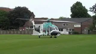 Kent - Surrey - Sussex Air Ambulance Heilcopter G-KSSC Taking Off From Eastbourne 18-6-19