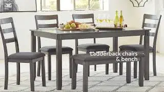 Bridson Gray 6 Piece Rectangular Dining Room Set from Signature Design by Ashley