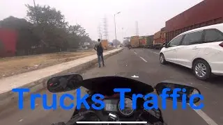 Trucks Terrafic Traffic Jam on Delhi Gurgaon Border || Delhi46Vlogs