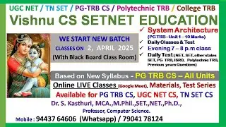 New Batch Starts | Online LIVE Classes | PG TRB CS | UGC NET | TN SET | Computer Science |Unit 1 CAO