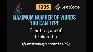 LeetCode 1935: Maximum Number of Words You Can Type | Java Solution | Hash Set Approach