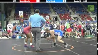 195 lbs. QF - Kobe Woods (IN) vs. Zane Black (PA)