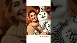 Enchanted Bonds: The Tale of Two Cats And an Owl #cat #owl #animals #animallover #pets #kitten