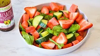 Watermelon Salad Recipe with Balsamic & Mint  |  Vegan & Whole30